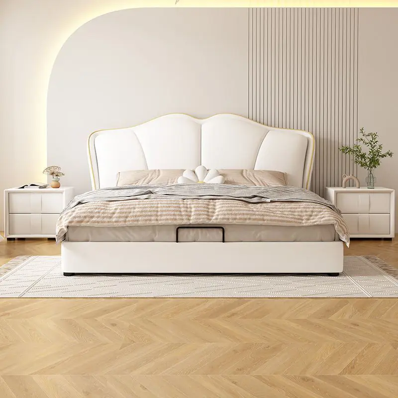 Giường Ngủ Bọc Da Tựa Đầu Cánh Hoa Bo Cong Sang Trọng - SP13919 7 giuong ngu boc da tua dau canh hoa bo cong sang trong sp13919 1