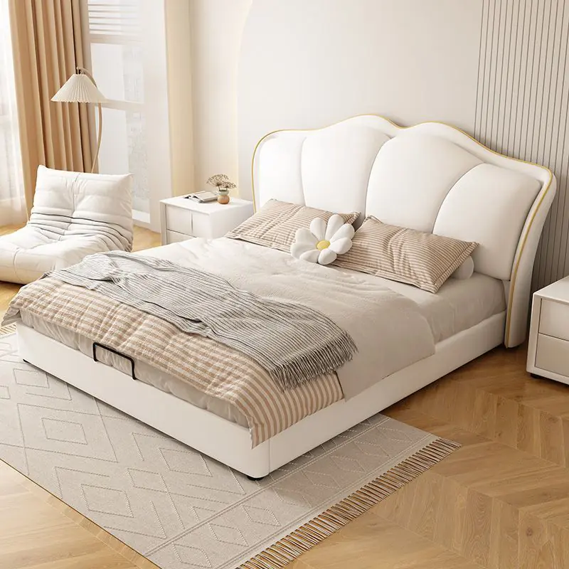 Giường Ngủ Bọc Da Tựa Đầu Cánh Hoa Bo Cong Sang Trọng - SP13919 6 giuong ngu boc da tua dau canh hoa bo cong sang trong sp13919 2