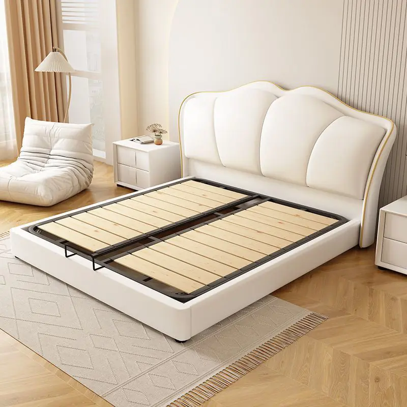 Giường Ngủ Bọc Da Tựa Đầu Cánh Hoa Bo Cong Sang Trọng - SP13919 8 giuong ngu boc da tua dau canh hoa bo cong sang trong sp13919