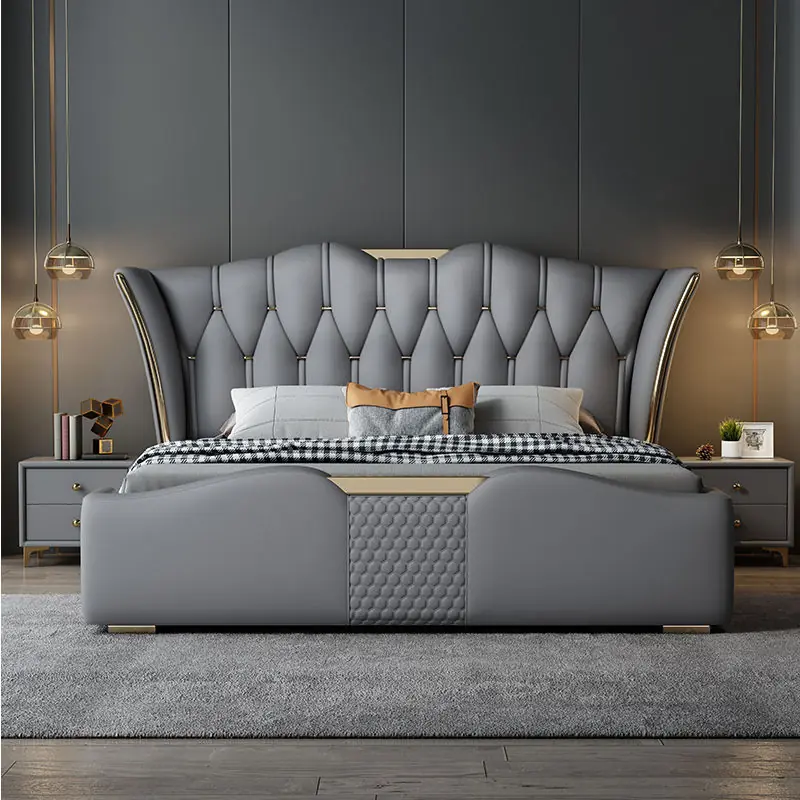 Giường Ngủ Bọc Da Tựa Đầu Hoàng Gia Cao Cấp - SP13851 1 Giường Ngủ Bọc Da Tựa Đầu Hoàng Gia Cao Cấp - SP13851