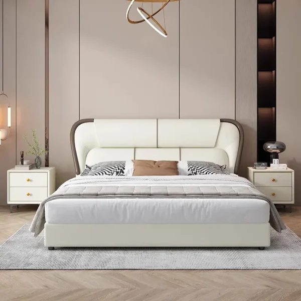 Giường Ngủ Bọc Da Tựa Đầu Phân Tầng Cao Cấp - Sp13877