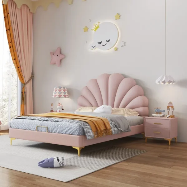 Giường Ngủ Cho Bé Hình Cánh Hoa Bọc Nệm Cao Cấp - SP14643