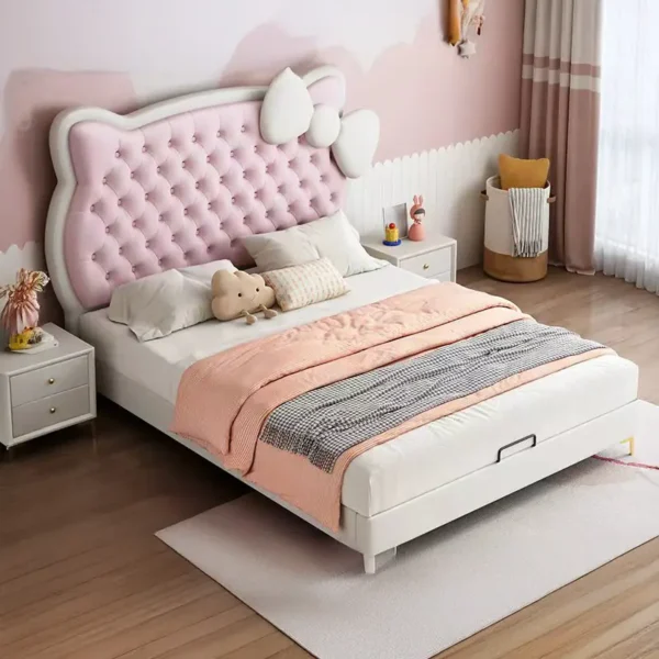 Giường Ngủ Cho Bé Hình Mèo Kitty Đệm Vải Xinh Xắn - SP14668