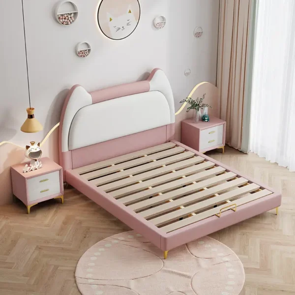 Giường Ngủ Cho Bé Tai Mèo Bọc Nệm Cao Cấp - SP14654 6 giuong ngu cho be tai meo boc nem cao cap sp14654 2