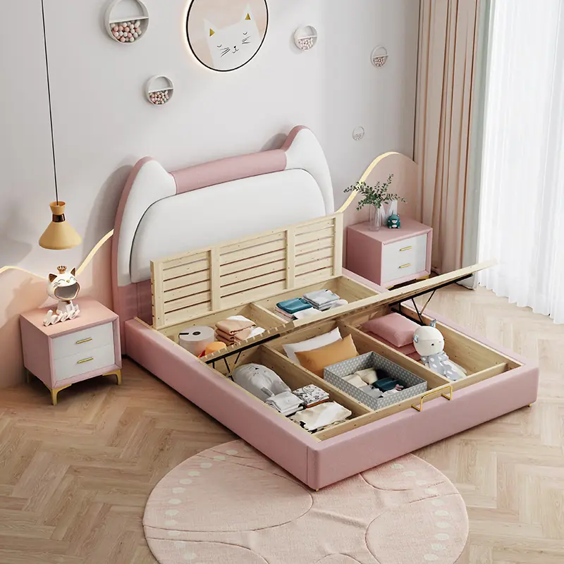 Giường Ngủ Cho Bé Tai Mèo Bọc Nệm Cao Cấp - SP14654 11 giuong ngu cho be tai meo boc nem cao cap sp14654