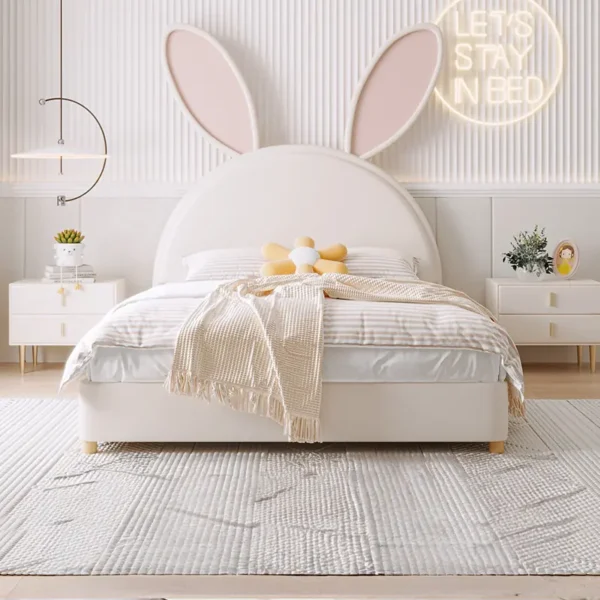 Giường Ngủ Cho Bé Tai Thỏ Bọc Nệm Hiện Đại - SP14659