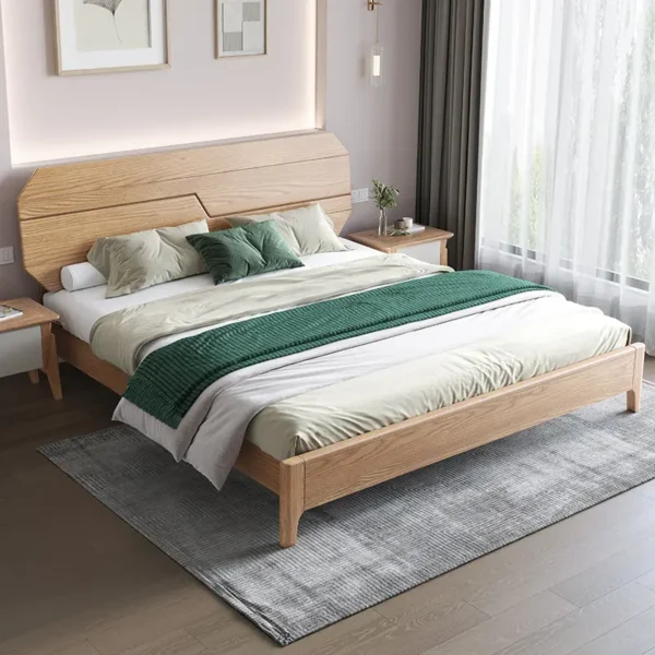 Giường Ngủ Gỗ MDF Hiện Đại, Đầu Giường Vát Cạnh Tinh Tế - SP12601 9 giuong ngu go mdf hien dai dau giuong vat canh tinh te sp12601 1