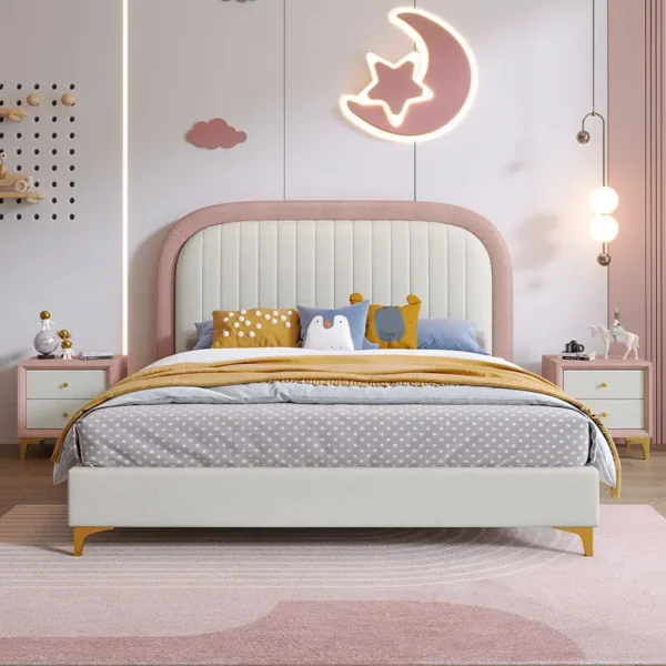 Giường Ngủ Trẻ Em Bọc Nệm Bo Tròn Dễ Thương - SP14623