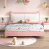 Giường Ngủ Trẻ Em Đệm Da Êm Ái Thiết Kế Tài Mèo Dễ Thương - SP14765