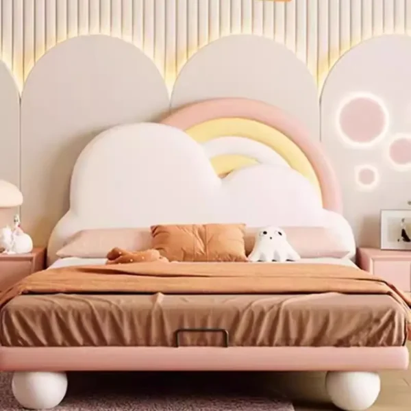 giuong ngu tre em hinh may cau vong boc da cao cap em ai sp14728