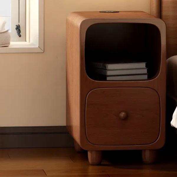 Tủ Đầu Giường Gỗ Bo Tròn 1 Ngăn Kéo Tối Giản Hiện Đại - SP14031 10 tu dau giuong go bo tron 1 ngan keo toi gian hien dai sp14031 1