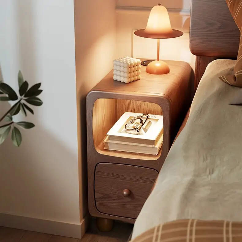 Tủ Đầu Giường Gỗ Bo Tròn 1 Ngăn Kéo Tối Giản Hiện Đại - SP14031 15 tu dau giuong go bo tron 1 ngan keo toi gian hien dai sp14031 2