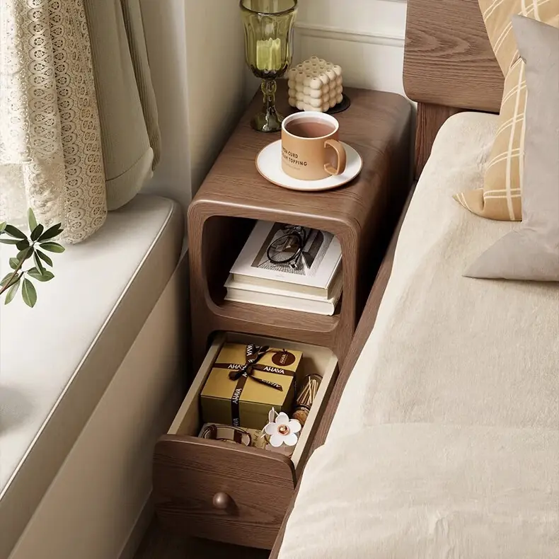 Tủ Đầu Giường Gỗ Bo Tròn 1 Ngăn Kéo Tối Giản Hiện Đại - SP14031 12 tu dau giuong go bo tron 1 ngan keo toi gian hien dai sp14031 5