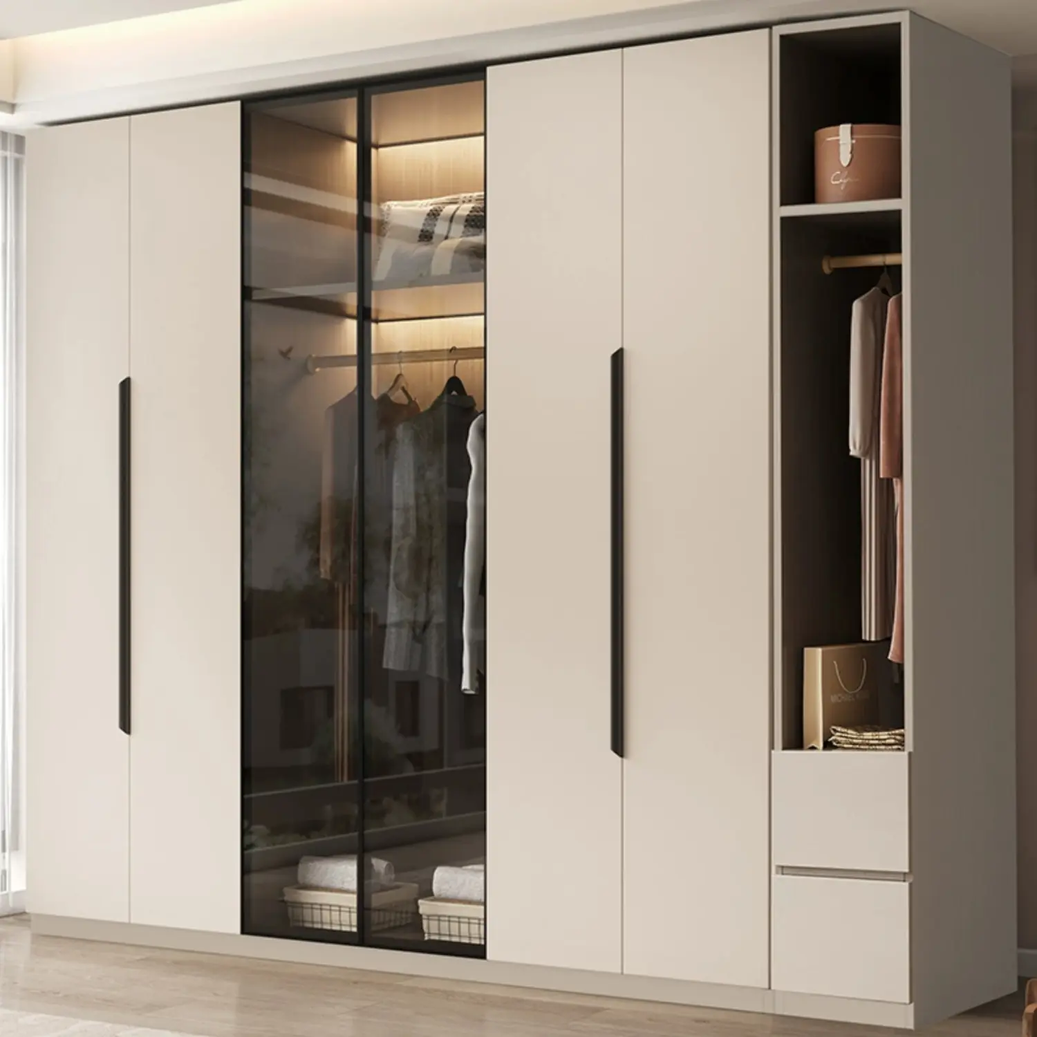 Tủ Quần Áo 6 Cánh Gỗ MDF Hiện Đại Sang Trọng - SP13976 8 tu quan ao 6 canh go mdf hien dai sang trong sp13976