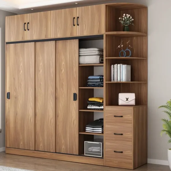 Tủ Quần Áo Cánh Lùa Hiện Đại Kèm Kệ Trang Trí Tiện Lợi - SP13936 11 tu quan ao canh lua hien dai kem ke trang tri tien loi sp13936 4