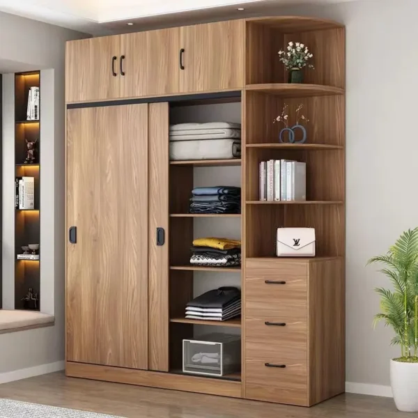 Tủ Quần Áo Cánh Lùa Hiện Đại Kèm Kệ Trang Trí Tiện Lợi - SP13936 10 tu quan ao canh lua hien dai kem ke trang tri tien loi sp13936 6