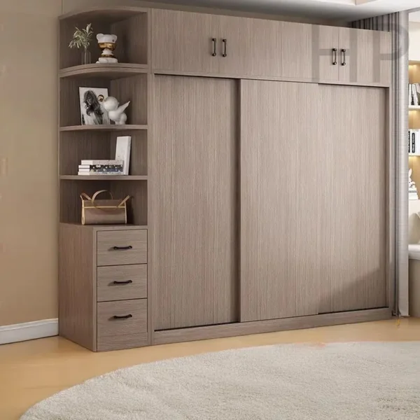 Tủ Quần Áo Cánh Lùa Kèm Kệ Trang Trí & Ngăn Kéo Hiện Đại - SP14038 5 tu quan ao canh lua kem ke trang tri ngan keo hien dai sp14038 2