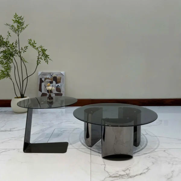 Bàn Trà Tròn Đôi Mặt Đá Cao Cấp Thanh Lịch - SP15228