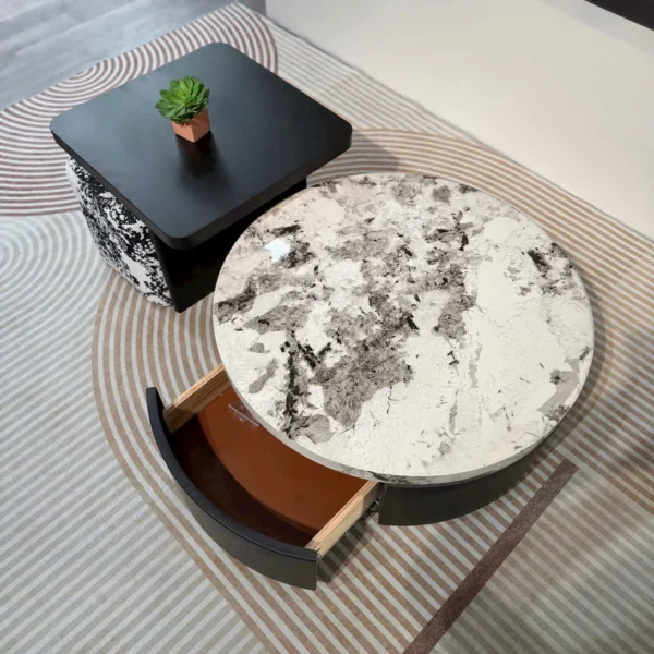 Bàn Trà Tròn Đôi Mặt Đá Hiện Đại - SP15211 6 ban tra tron doi mat da hien dai sp15211 2