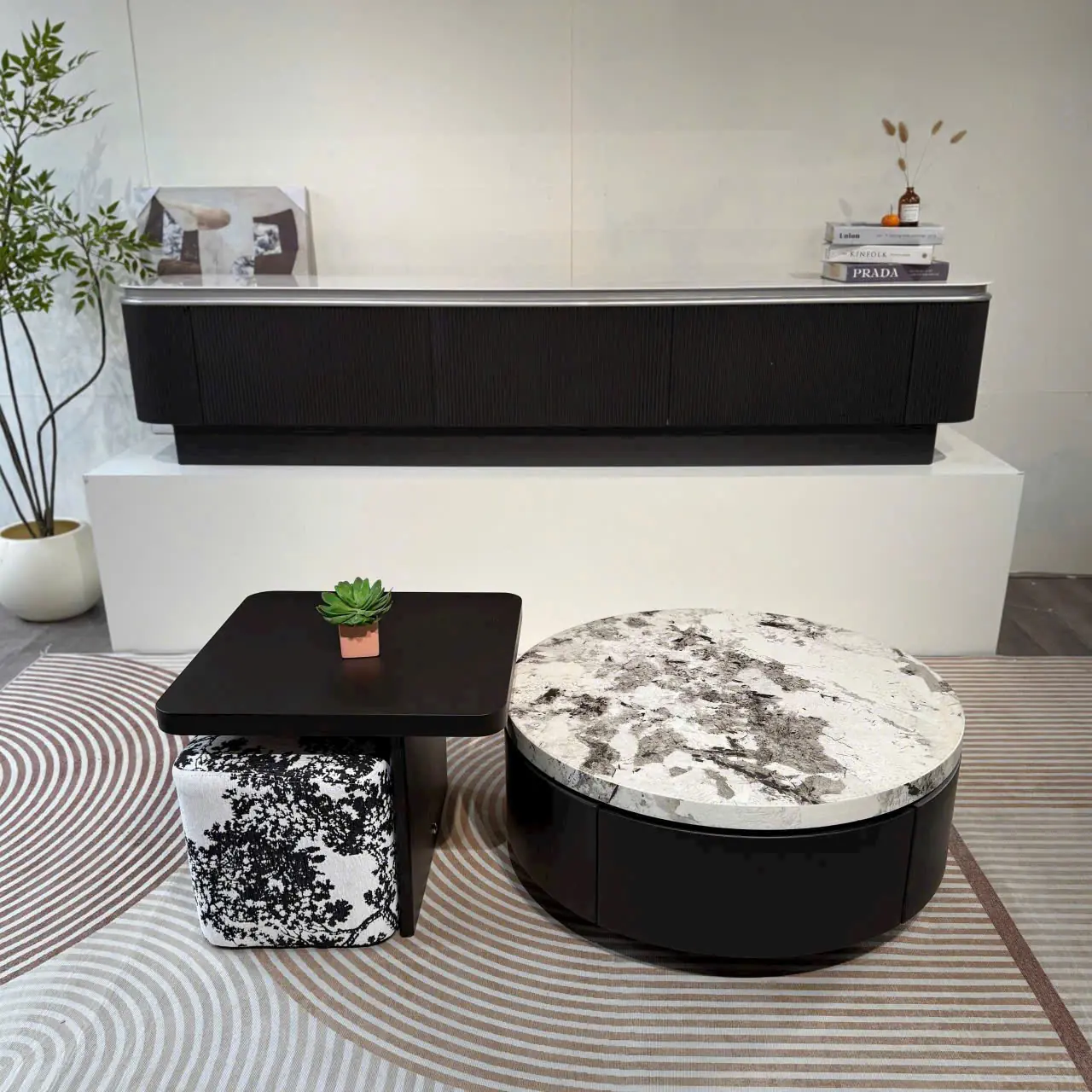 Bàn Trà Tròn Đôi Mặt Đá Hiện Đại - SP15211 11 ban tra tron doi mat da hien dai sp15211