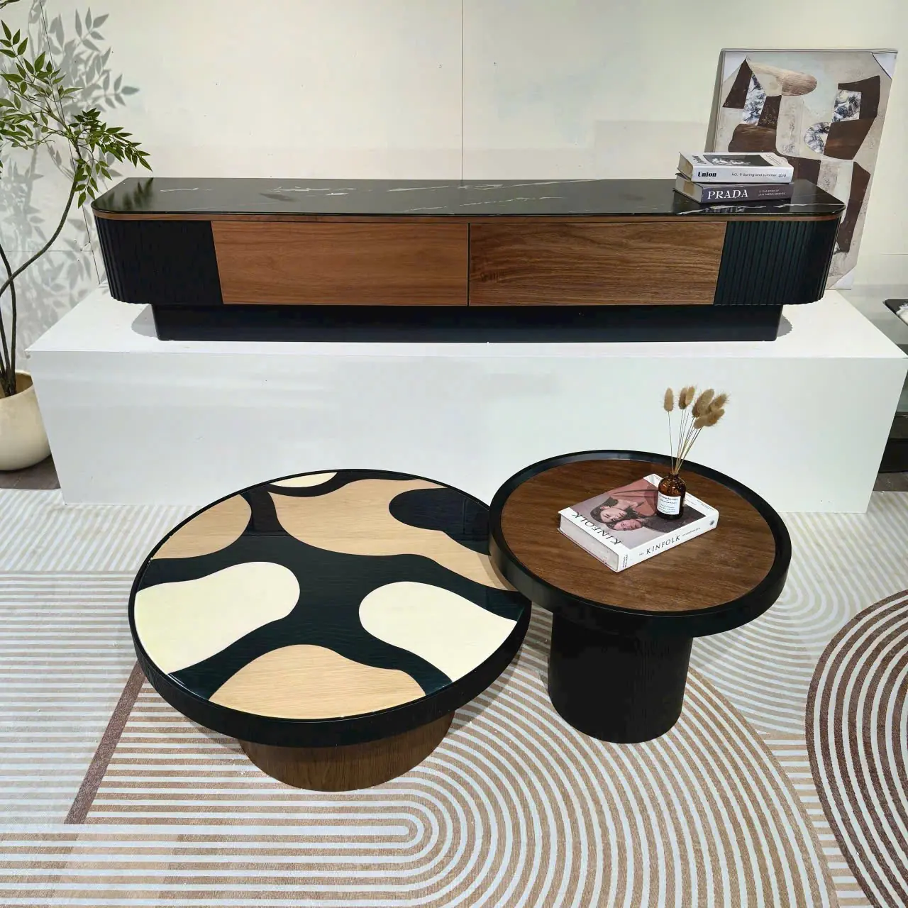 Bàn Trà Tròn Đôi Mặt Đá Phối Màu Độc Đáo Hiện Đại - SP15235 12 ban tra tron doi mat da phoi mau doc dao hien dai sp15235 2