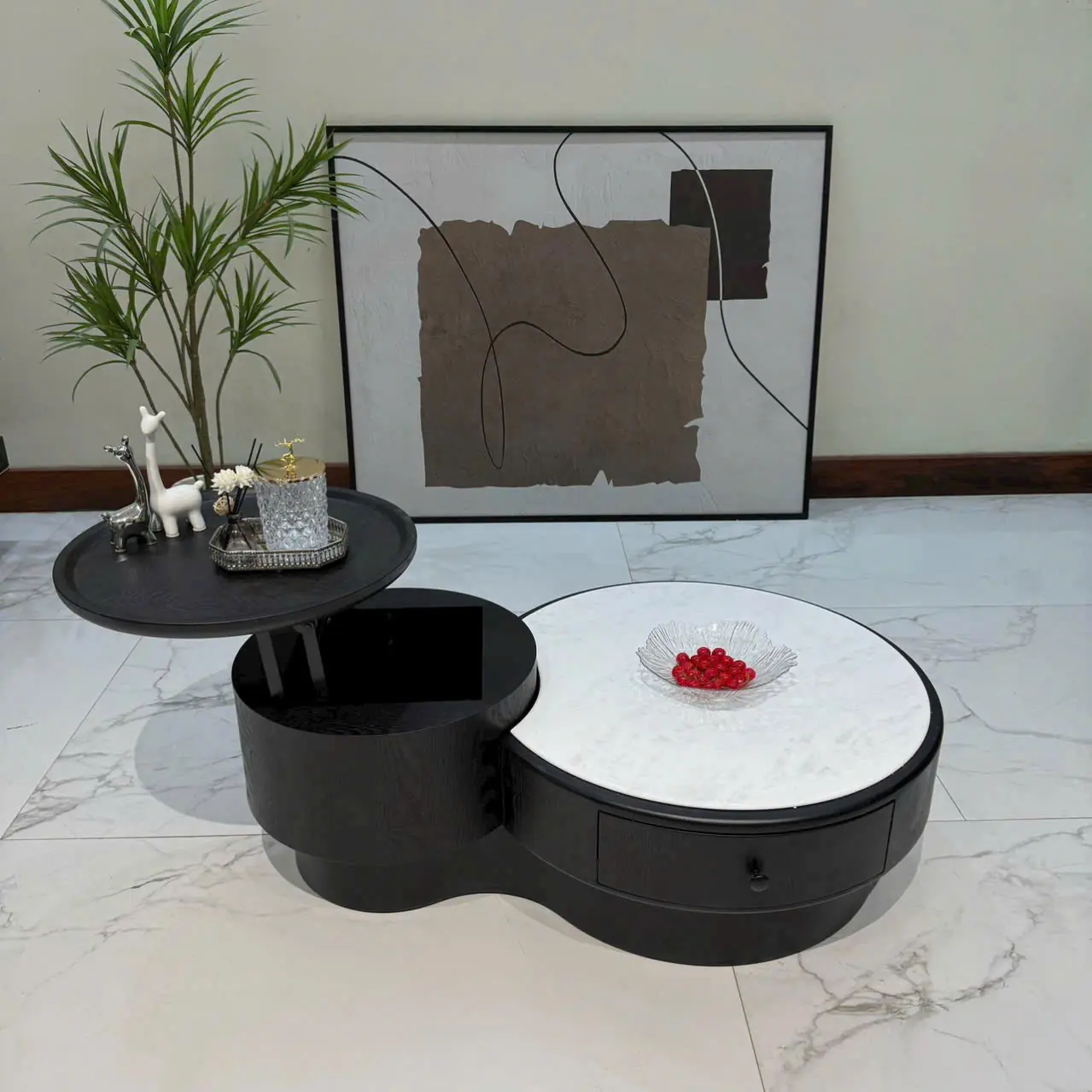 ban tra tron kep mat da phoi go cao cap sp15002 1