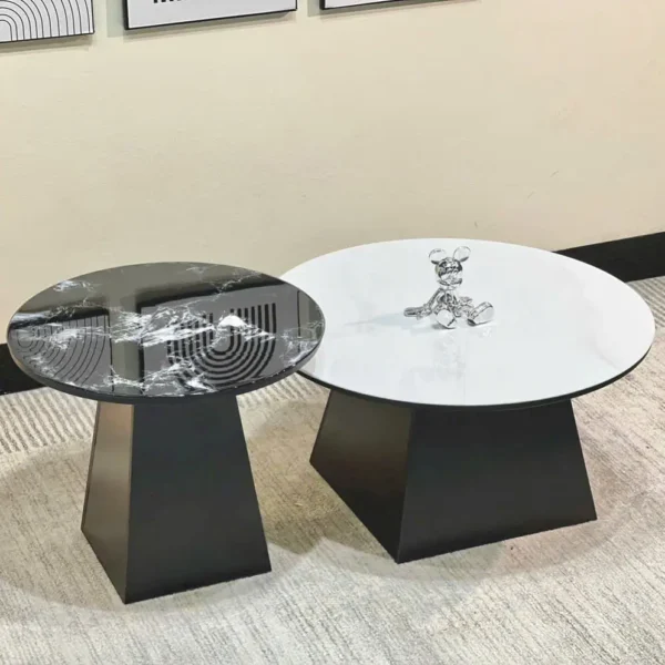 Bàn trà tròn mặt đá chân cao hiện đại - SP15038