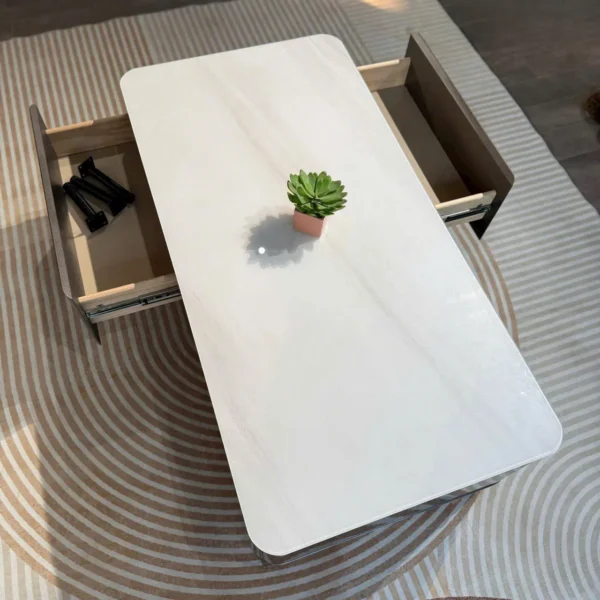 ban tra vuong mat da co ngan keo cao cap sp15594 1