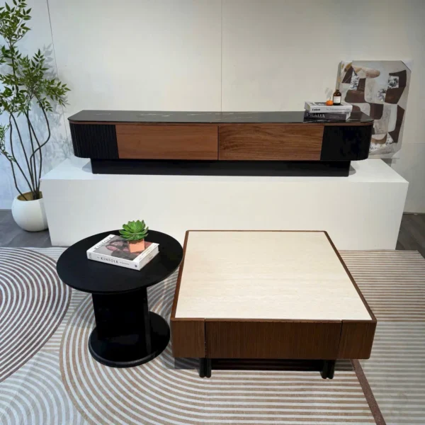 Bàn Trà Vuông Mặt Đá Hiện Đại - SP15206