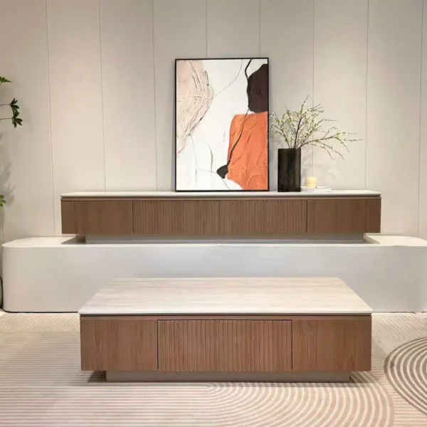 Bàn Trà Vuông Mặt Đá Nhập Khẩu Cao Cấp - SP15506