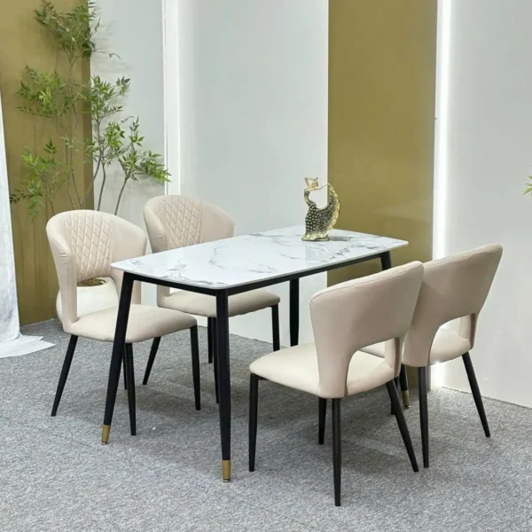 Bộ bàn ăn 4 ghế bọc da nhập khẩu hiện đại - SP15570