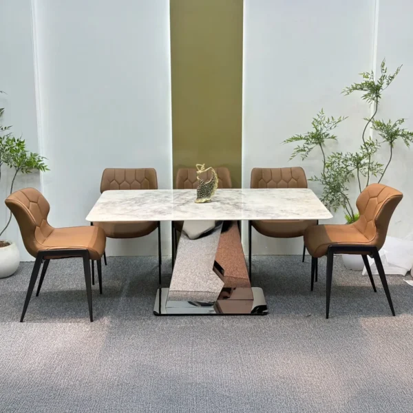 bo ban an 6 ghe mat da chan inox cao cap sp15619 1