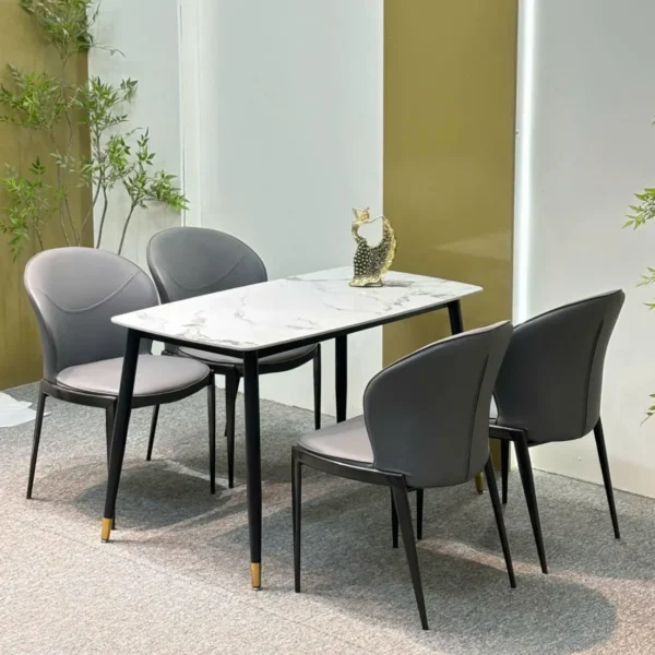 Bộ bàn ăn mặt đá 4 ghế nhập khẩu cao cấp - SP15556
