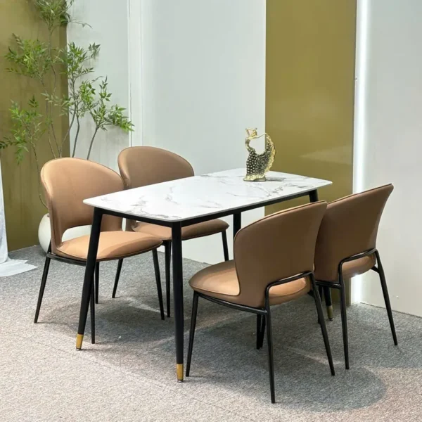 Bộ bàn ăn mặt đá 4 ghế nhập khẩu cao cấp - SP15564