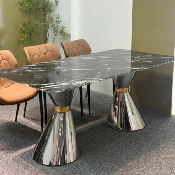 bo ban an mat da 6 ghe boc da chan inox hien dai sp15630 1