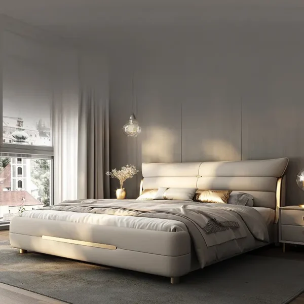 Giường Ngủ Bọc Da Đầu Giường Hình Cung Sang Trọng - SP15423