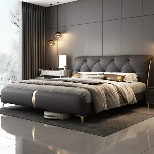 giuong ngu boc da form vuong dau dem em chan nut cao cap sp15158