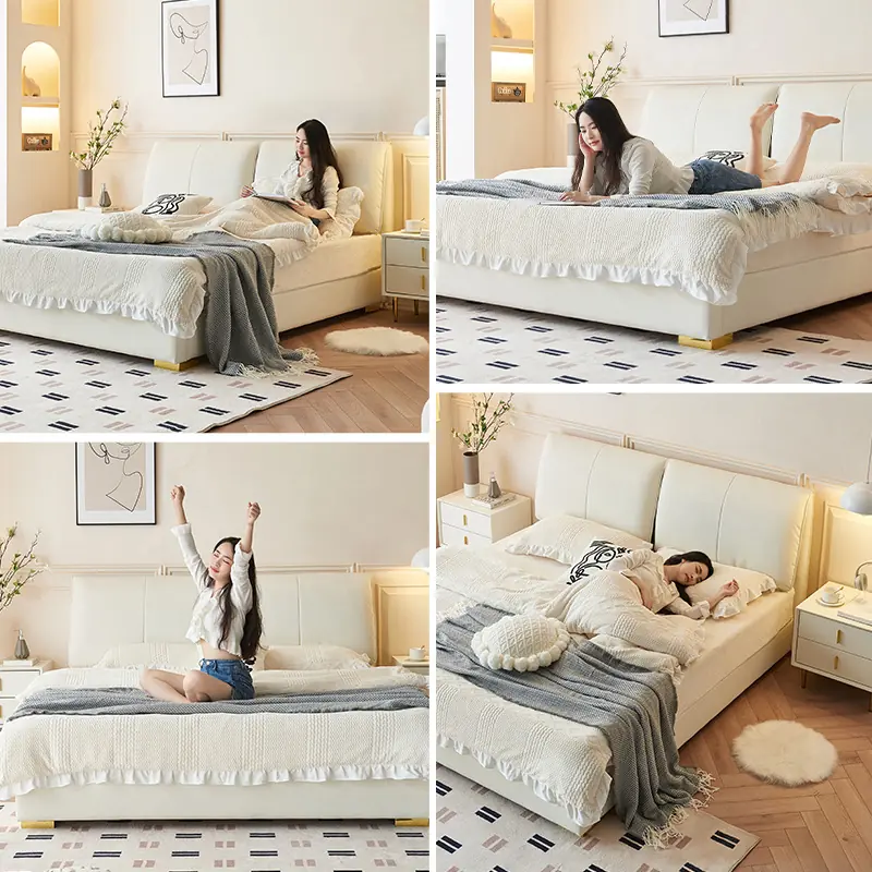 giuong ngu boc da mau trang kem hien dai sp12716