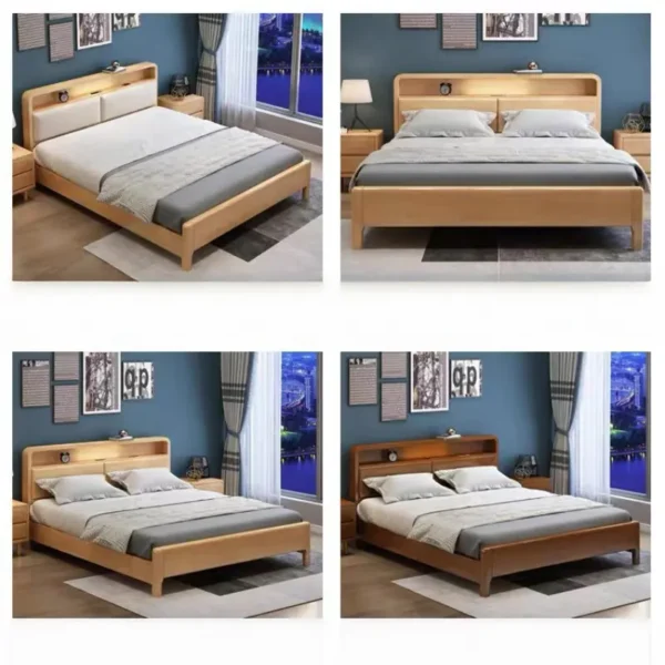 giuong ngu go mdf boc da thiet ke bo tron co ke dau giuong hien dai sp12840