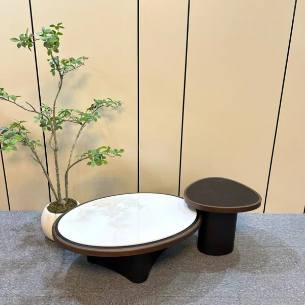 ban tra doi mat da hinh oval hien dai sp15977