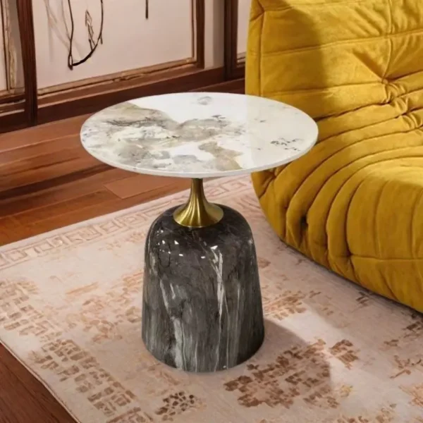 Bàn trà góc sofa đá cao cấp chân kim loại cao cấp - SP15760 7 ban tra goc sofa da cao cap chan kim loai cao cap sp15760