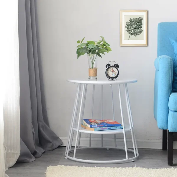 Bàn trà góc sofa mặt đá thiết kế đơn giản - SP15905