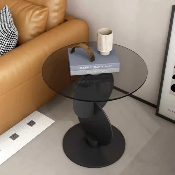 Bàn Trà Góc Sofa Mặt kính Chân Cách điệu Hiện đại - SP15887