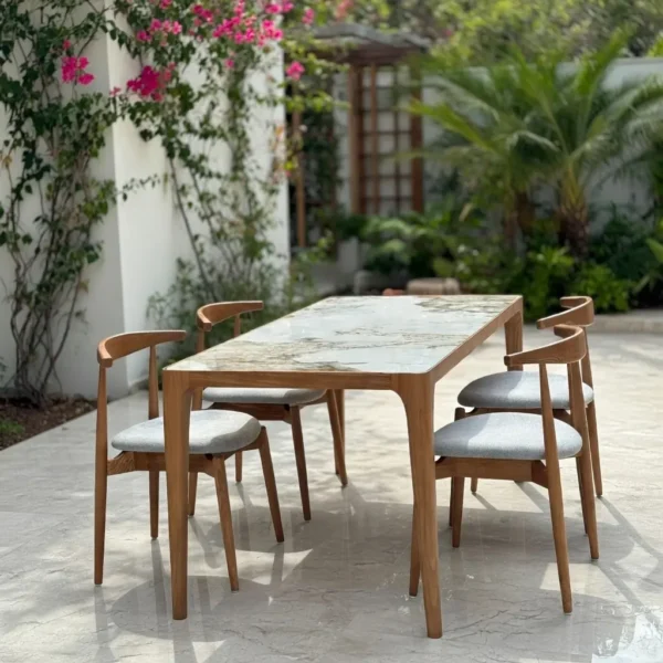 Trang chủ 363 Bộ Bàn Ăn 4 Ghế Gỗ Tần Bì Mặt Đá Hiện Đại - SP15947