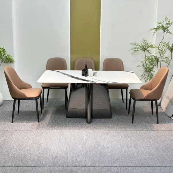 bo ban an 6 ghe mat da chan inox hien dai sp15869 2