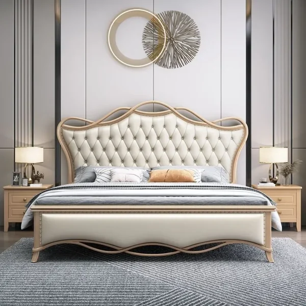 Giường Ngủ Bọc Da Thiết kế Bắc Âu Sang Trọng - SP15957