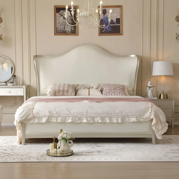 Giường Ngủ Bọc Da Viền Bo Cong Sang Trọng Cao Cấp - SP15932