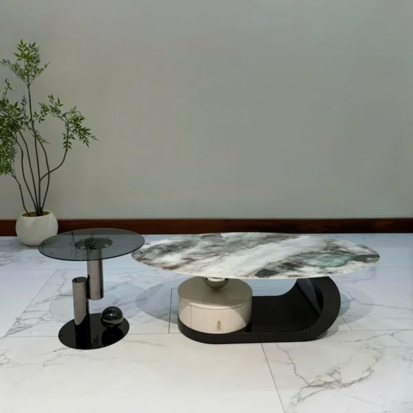 ban tra mat da hinh elip phong cach hien dai sp18311 1