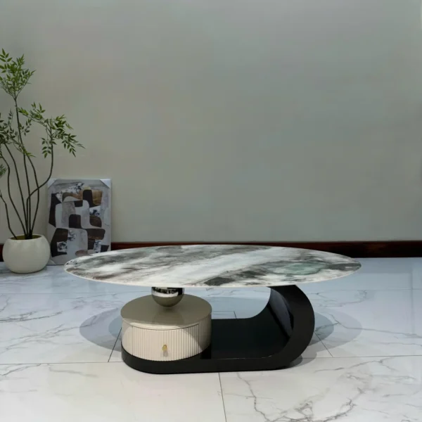 Bàn trà mặt đá hình elip phong cách hiện đại - SP18311 8 ban tra mat da hinh elip phong cach hien dai sp18311 3