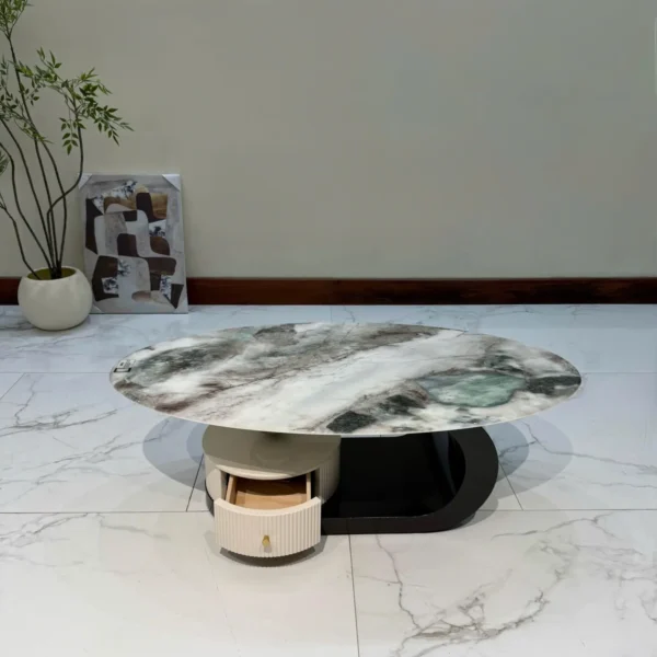 Bàn trà mặt đá hình elip phong cách hiện đại - SP18311 7 ban tra mat da hinh elip phong cach hien dai sp18311 4